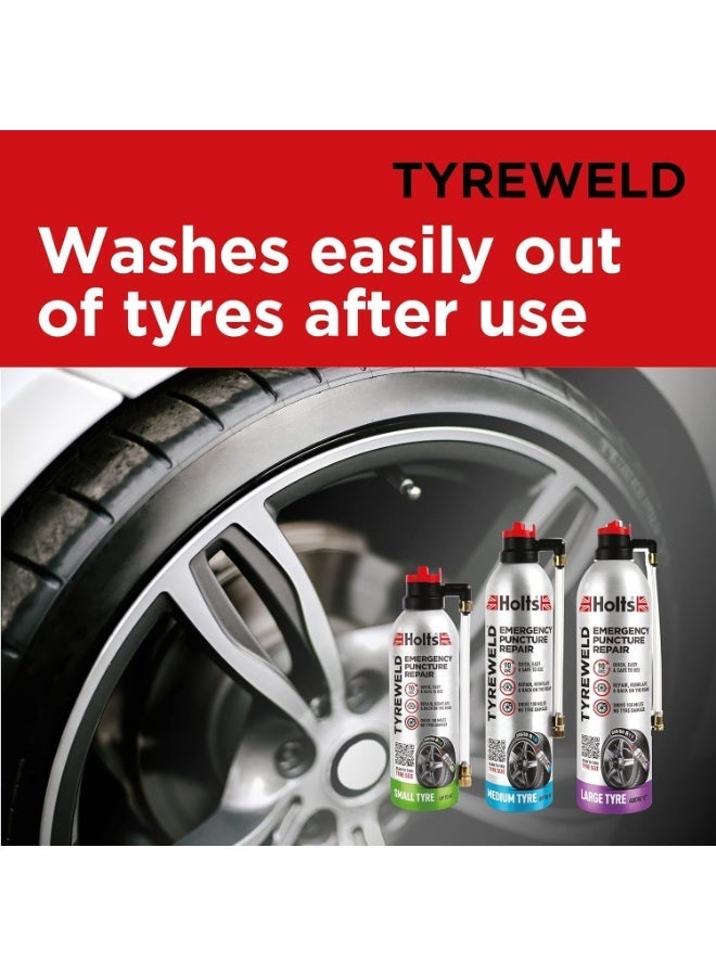 هولتس تايرويلد، مانع تسرب ثقوب الإطارات 300 مل، رغوة إصلاح الإطارات الطارئة، طقم إصلاح ثقوب السيارات، مانع تسرب لإعادتك إلى الطريق، رغوة سريعة وسهلة لإصلاح الإطارات المثقوبة، قيادة لمسافة تصل إلى 100 ميل، لا حاجة لأدوات - Image 3